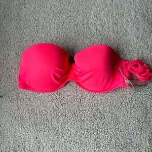 Victoria's Secret Neon Pink Strapless Bikini Top